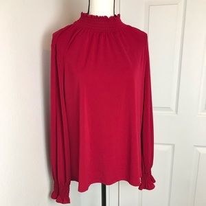NWT Adrianna Papell red ruffle blouse XL